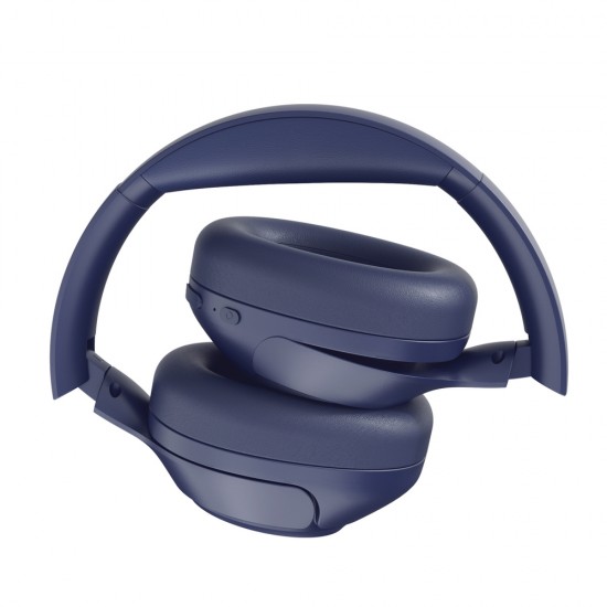 QCY H3 Over-Ear Headphones with ANC Bluetooth 5.4 Hi-Res Audio - Blue