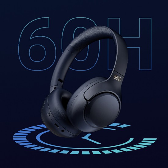 QCY H3 Over-Ear Headphones with ANC Bluetooth 5.4 Hi-Res Audio - Blue