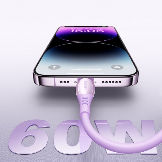 Joyroom S-A59 Vibrant Series 60W USB-C - USB-C Cable 1.2m - Purple