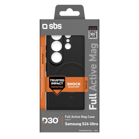 SBS Full Active Case D3O for Samsung Galaxy S26 Ultra, MagSafe Compatible - Black