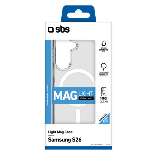 SBS Cover Light Mag protective case for Samsung Galaxy S26 compatible with MagSafe - transparent