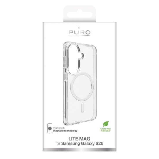 Puro LITE MAG Case for Samsung Galaxy S26 Compatible with MagSafe - Transparent