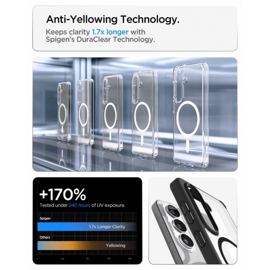 Spigen Ultra Hybrid Mag MagSafe Case for Samsung Galaxy S26 - Clear Black