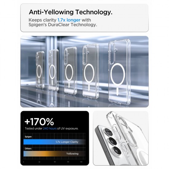 Spigen Ultra Hybrid Mag MagSafe Case for Samsung Galaxy S26+ - Clear and White