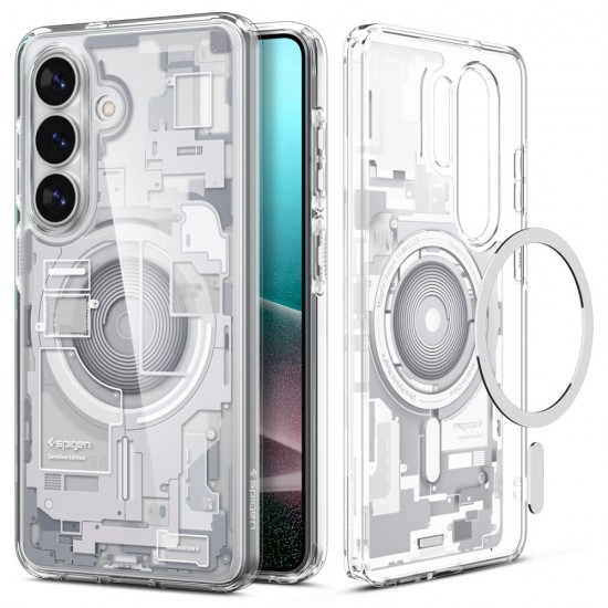 Spigen Ultra Hybrid Mag MagSafe Case for Samsung Galaxy S26+ Zero One - Clear and White