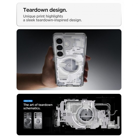 Spigen Ultra Hybrid Mag MagSafe Case for Samsung Galaxy S26+ Zero One - Clear and White