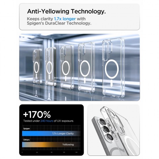 Spigen Ultra Hybrid Mag MagSafe Case for Samsung Galaxy S26 Ultra - Clear and White