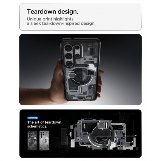 Spigen Ultra Hybrid Mag MagSafe Case for Samsung Galaxy S26 Ultra Zero One - Clear Black