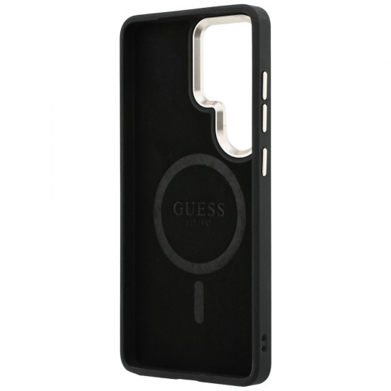 Etui Guess 4G Embossed Ring MagSafe na Samsung Galaxy S26 Ultra - brązowe