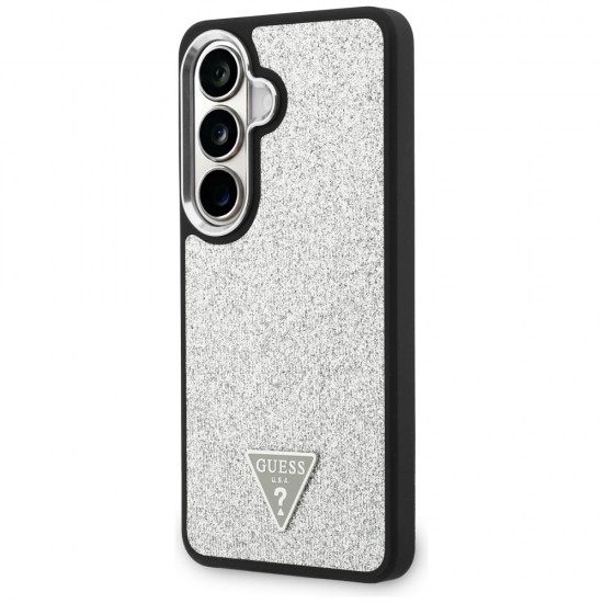 Etui Guess Fixed Glitter Triangle MagSafe na Samsung Galaxy S26 - srebrne
