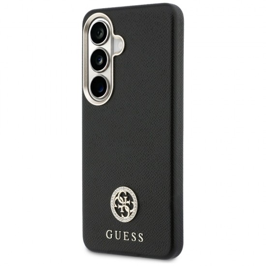 Etui Guess Rhinestone Round Logo MagSafe na Samsung Galaxy S26 - czarne