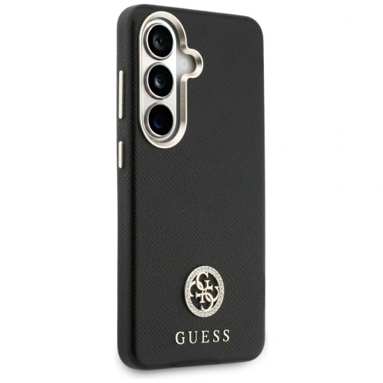 Etui Guess Rhinestone Round Logo MagSafe na Samsung Galaxy S26 - czarne