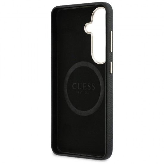 Etui Guess Rhinestone Round Logo MagSafe na Samsung Galaxy S26 - czarne