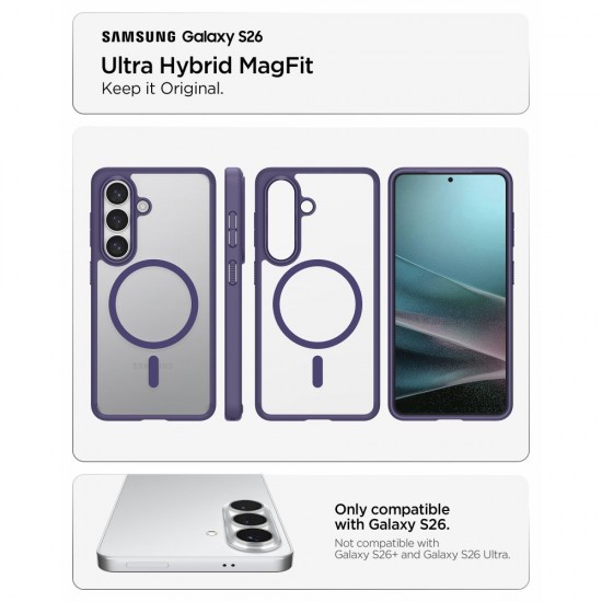 Spigen Ultra Hybrid Mag MagSafe Case for Samsung Galaxy S26 - Clear Purple