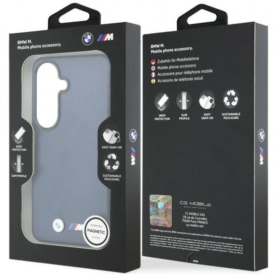 BMW M Metal Logo MagSafe Case for Samsung Galaxy S26 - Navy Blue