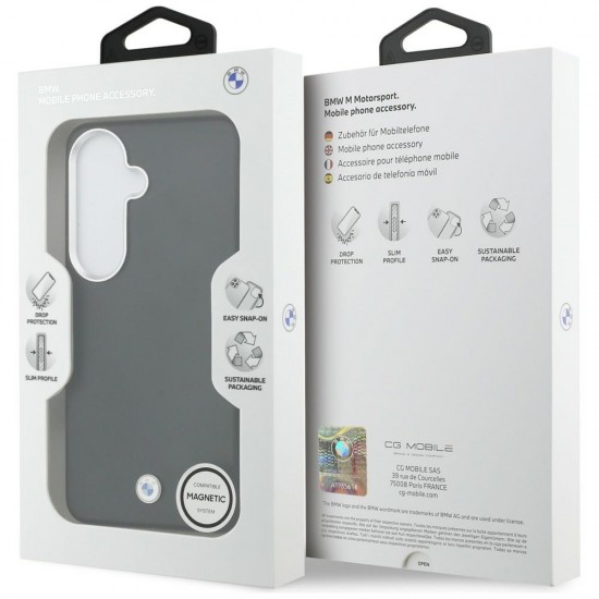 BMW Sign Metal Logo MagSafe Case for Samsung Galaxy S26+ - Black