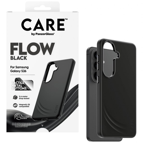 CARE by PanzerGlass Flow Black QI Case for Samsung Galaxy S26 - Black