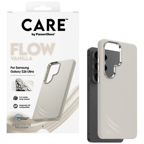 CARE by PanzerGlass Flow Vanilla Qi Case for Samsung Galaxy S26 - Beige