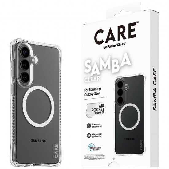 CARE by PanzerGlass Samba Transparent Qi Case for Samsung Galaxy S26+ - Transparent