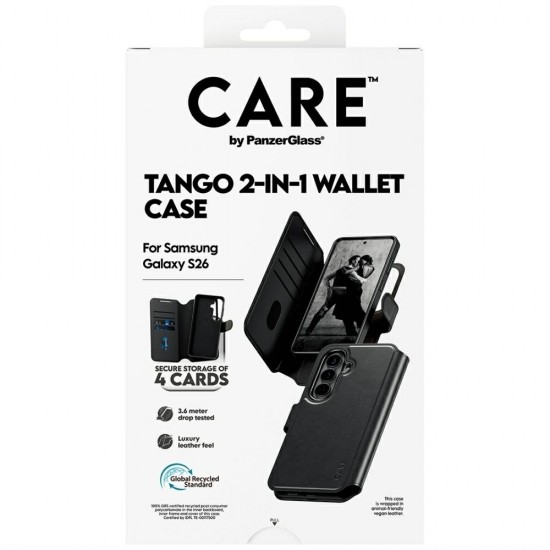 CARE by PanzerGlass Tango 2in1 Wallet Case for Samsung Galaxy S26 - Black