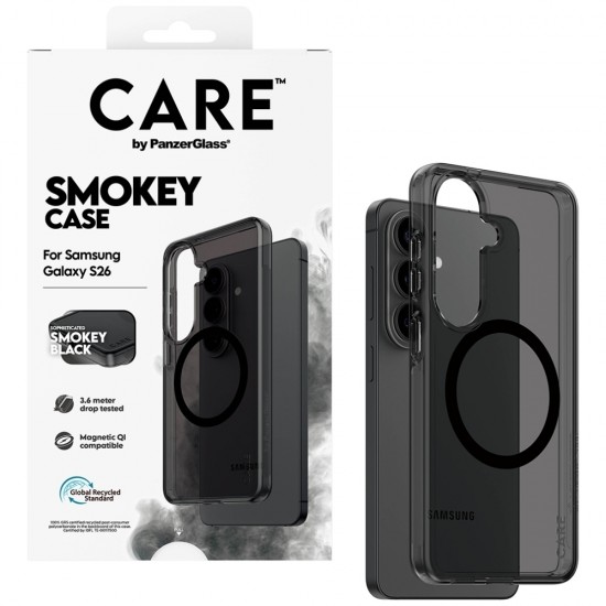CARE by PanzerGlass Urban Explorer Smokey Case w. Black Qi for Samsung Galaxy S26 - Black
