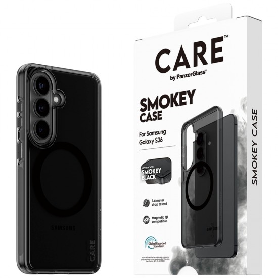 CARE by PanzerGlass Urban Explorer Smokey Case w. Black Qi for Samsung Galaxy S26 - Black