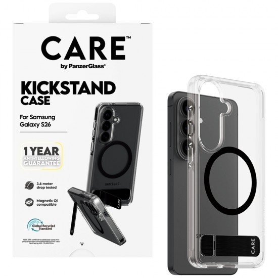 CARE by PanzerGlass Urban Explorer Transparent Case w. Black Qi for Samsung Galaxy S26 - transparent