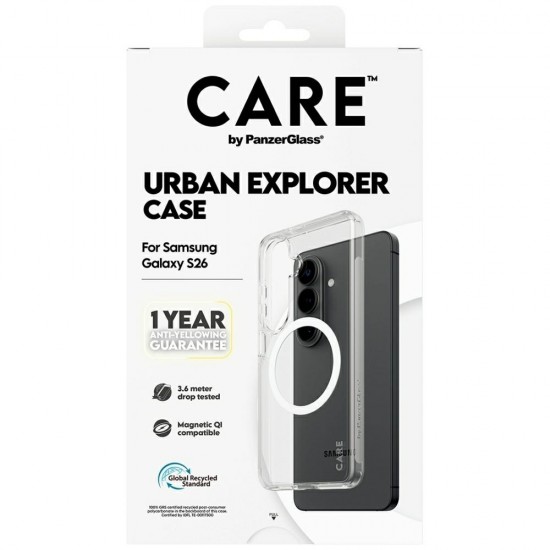 CARE by PanzerGlass Urban Explorer Transparent Case w. White Qi for Samsung Galaxy S26 - transparent