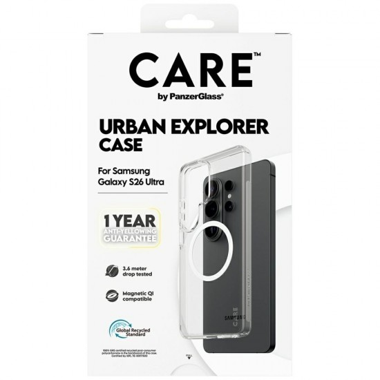 CARE by PanzerGlass Urban Explorer Transparent Case w. White Qi for Samsung Galaxy S26 Ultra - transparent