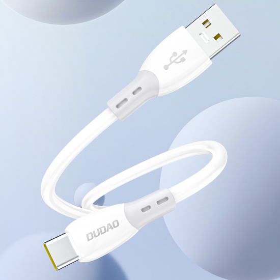 Dudao L25ST 5 A USB-A - USB-C Cable with Soft Silicone Braid 1 m - White