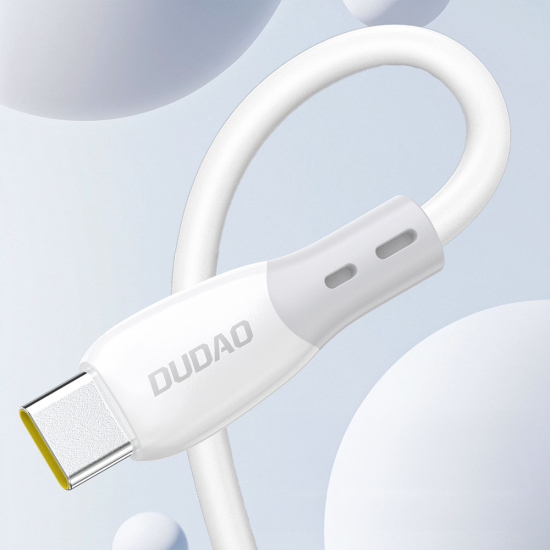 Dudao L25SC 60W USB-C - USB-C Cable with Soft Silicone Braid 2m - White