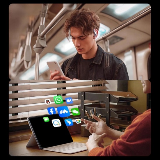 Dudao U17Z Bluetooth 5.3 OWS Headphones with Ear Hooks - White