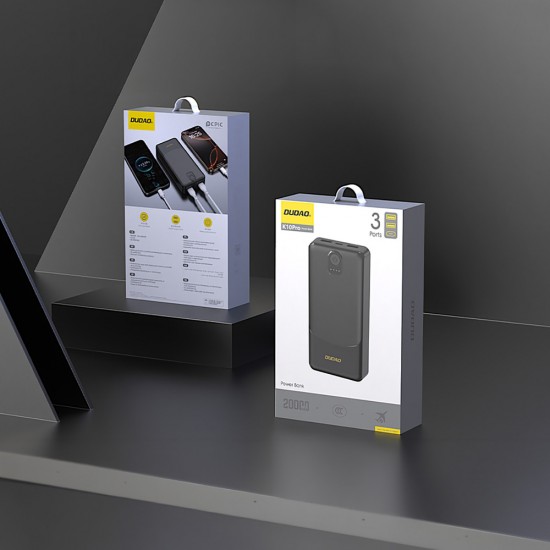 Dudao K10Pro Power Bank 2.4A 20000mAh 2 x USB-A - Black