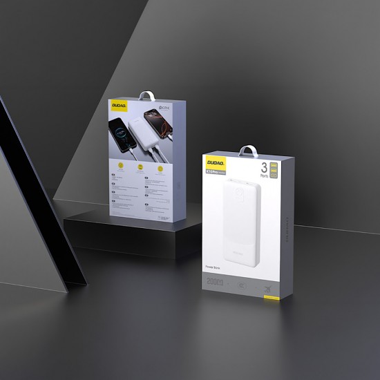 Dudao K10Pro Power Bank 2.4A 20000mAh 2 x USB-A - White