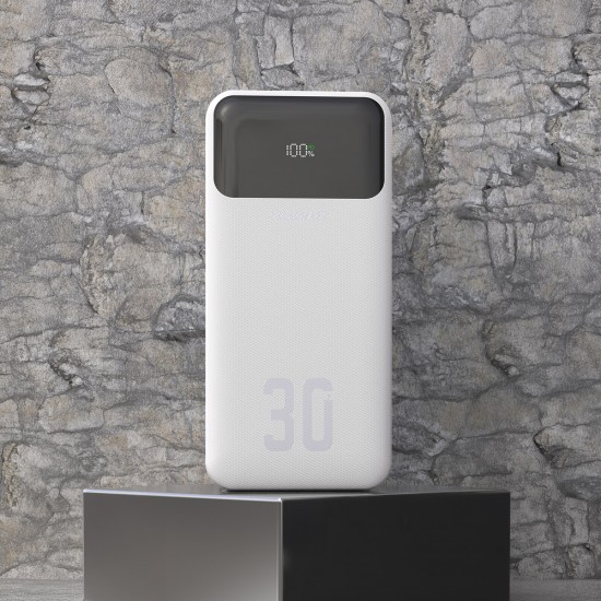 Dudao K15Max 30000mAh PD 22.5W Powerbank with USB-C and Lightning Cables - White