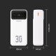 Dudao K15Max 30000mAh PD 22.5W Powerbank with USB-C and Lightning Cables - White