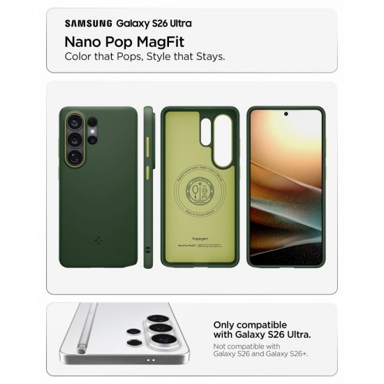 Spigen Nano Pop Mag MagSafe Case for Samsung Galaxy S26 Ultra - Green