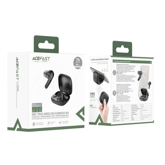 Acefast W4 TWS wireless in-ear headphones with phone stand function - black