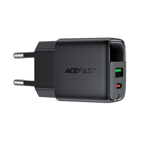 Acefast A116 GaN PD 35W USB-A USB-C Wall Charger with Display - Black