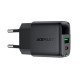 Acefast A116 GaN PD 35W USB-A USB-C Wall Charger with Display - Black
