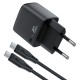 Acefast A113 GaN PD 20W USB-C Wall Charger with Display with USB-C Cable - Black