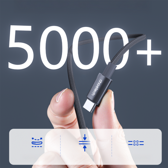 Choetech XCC-1068 PD 60W USB-C - USB-C Cable with Display 1.2 m - Black