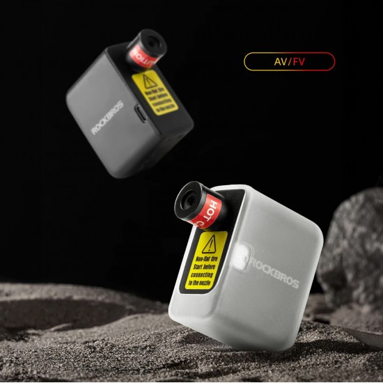 Rockbros 42320008001 Mini Electric Bicycle Pump for Schrader / Presta Valves 100PSI - Black