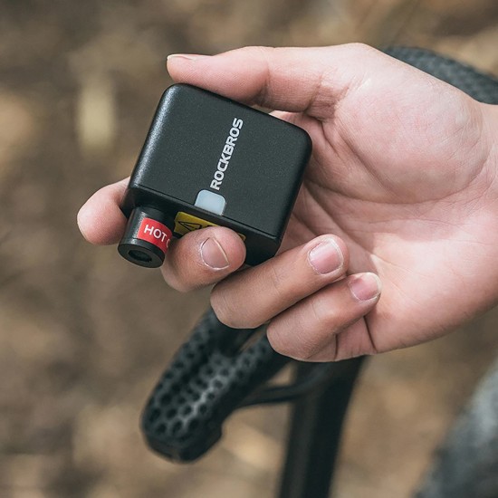 Rockbros 42320008001 Mini Electric Bicycle Pump for Schrader / Presta Valves 100PSI - Black