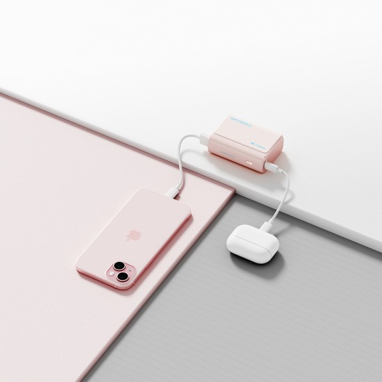 Powerbank Cuktech CP13 30W 10000mAh USB-C + USB-A - pink