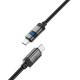Acefast C15-03 USB-C - USB-C Cable with Display 480Mb/s 60W 1.2m - Black