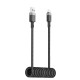 Acefast C14-04 USB-A - USB-C Cable Spring 480Mb/s 3A 1.2m - Black