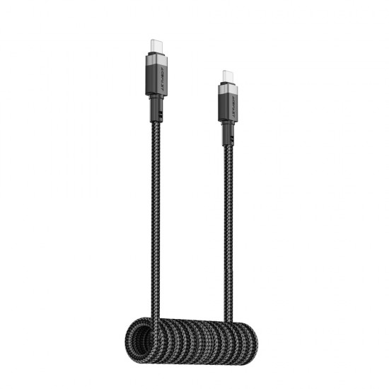 Acefast C14-03 USB-C - USB-C Spring Cable 480Mb/s 3A 1.2m - Black