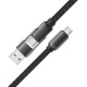 Acefast C13-05 USB-C - USB-A / USB-C Cable 480Mb/s 3A 0.2m - Black