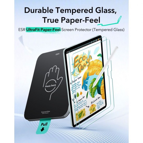 ESR Paper Feel Tempered Glass for iPad Air 10.9” (2020/2022) / 11” (2024/2025/2026)